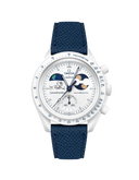 Mission To Earthphase - Moonshine Gold Snow (Pulseira de Couro) - Azul Marinho Epsom
