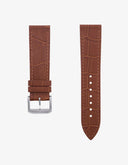 Mission To Saturn (Pulseira de Couro) - Crocodilo Marrom Claro em Relevo
