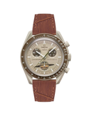 Mission To Saturn (Pulseira de Couro) - Crocodilo Marrom Claro em Relevo