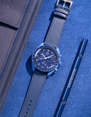 Mission To Neptune (Pulseira de Couro) - Epsom Azul Marinho
