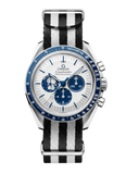 Speedmaster Anniversary Series 42mm (Pulseira Nato) - Poliamida, preta e branca