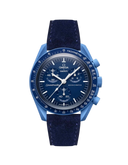Mission To Neptune (Pulseira de Couro) - Camurça Azul Escuro