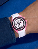 Mission To The Pink Moonphase (Pulseira de Borracha) - Pontos Branco e Rosa Premium