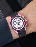 Mission To The Pink Moonphase (Pulseira de Borracha) - Pontos Pontos Preto e Rosa Premium