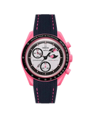 Mission To The Pink Moonphase (Pulseira de Borracha) - Pontos Pontos Preto e Rosa Premium
