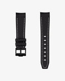 Premium Curved Rubber Strap - Black and White Dots