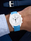 Premium Curved Rubber Strap - Capri Blue
