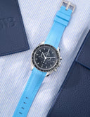 Premium Curved Rubber Strap - Capri Blue