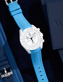 Premium Curved Rubber Strap - Capri Blue