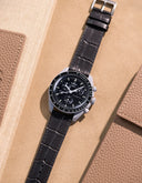 Mission To The Moon (Pulseira de Couro) - Jacaré Preto Relevo