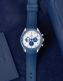 Speedmaster Anniversary Series 42mm (Pulseira de Borracha) - Azul Premium