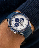 Speedmaster Anniversary Series 42mm (Pulseira de Borracha) - Azul Premium