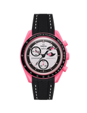 Mission To The Pink Moonphase (Pulseira de Borracha) -  Pontos Preto e Branco Premium